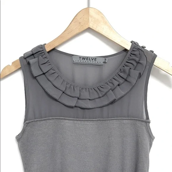 Knit Dress with Ruffle Neck - Picture 2 of 3